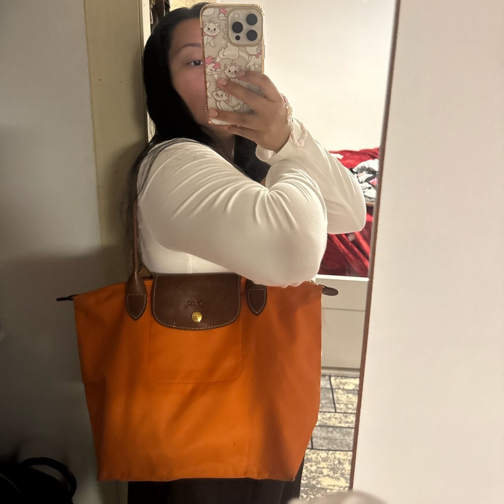 Longchamp Orange Tote Bag